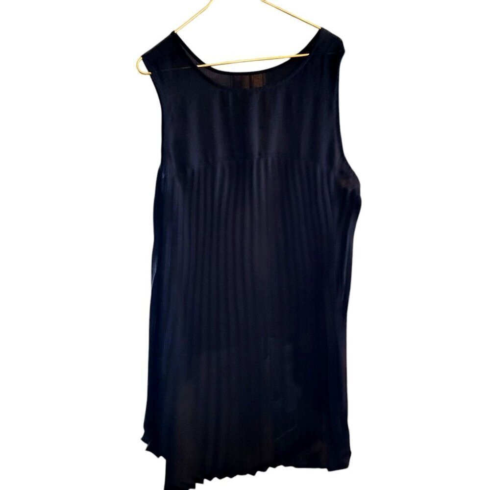 Melissa McCarthy Seven7 Black Sleeveless Pleated Top Size 2XL